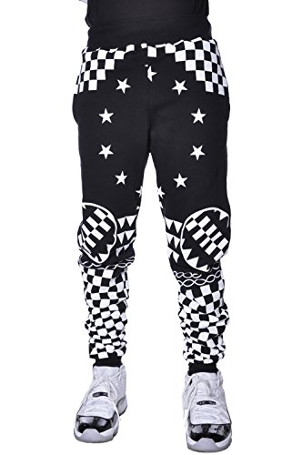 Dark Geometry Checker Illuminati LATHC Fleece Joggers Large