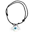 Sterling Silver .925 Stamp Hypoallergenic Hamsa Rope Charm Evil Eye Star of David Bracelet