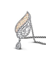 Diamond (0.57 Ct, IJ-SI), 18 Kt White & Rose Ornate Jewel Pendant