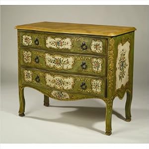 Three Drawer Chest in Antique Green