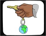 Click for more about Decorated Mouse Pad with "key chain", key, world - .