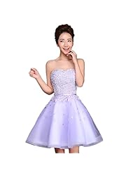 Strapless Cocktail Short Tulle Lace-Up Homecoming Dress/Wedding Party Dress 