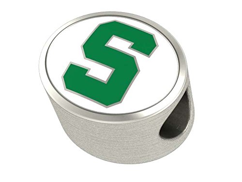 Michigan State University Spartans Charm - Color Enamel Fits Most Beaded Charm Bracelets