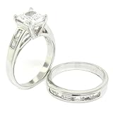 Classic 2-piece Wedding Set w/White CZs
