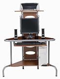 Corner Desk - Space Saving Office Organizer (Medium Cherry) (51 H x 39 W x 36 D)