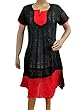 Black Indian Kurti Embroidered Cotton Flair Style Tunic