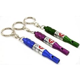 3 Keychain Whistles ID Holder Medical Emergency Info