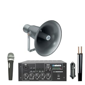 Vehicle Speaker Kit with Weatherproof Horn & 50w Amplifier