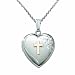 14k Yellow Gold Plated Sterling Silver Heart Locket Cross