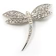 Image of Classic Swarovski Crystal Dragonfly Brooch (Silver Tone)