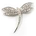 Classic Swarovski Crystal Dragonfly Brooch (Silver Tone) image 4