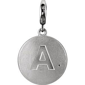 IceCarats Designer Jewelry Sterling Silver .005 Ct Diamond Initial Charm 01.00 Mm