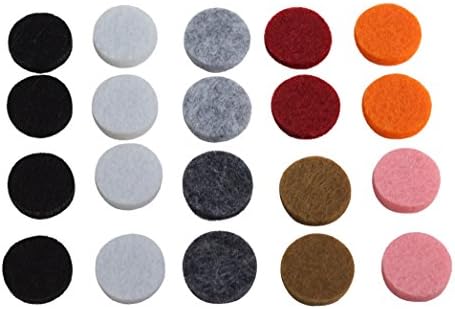 (20 Pack - 18mm Round) Extra Thick Aromatherapy Diffuser Necklace Refill Pads for Essential Oils (Mixed Colors)