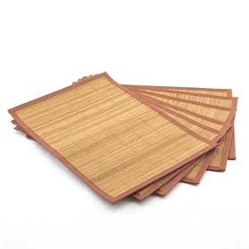 6 Piece Bamboo Place Mat Set - Light Brown by ThinkBamboo - Placemats