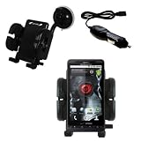 Flexible Auto Windshield Holder with Car Charger for the Motorola Droid X – uses Gomadic TipExchange Technology
