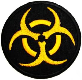 Biohazard Symbol Embroidered Patch Iron-on Danger Symbol Black-on-yellow Logo