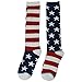 Gmark Running Socks, Women's Red, White, and Blue Patriotic American Flag Performance Crew Socks 2-Pair