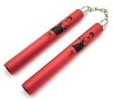 Rubber Padded Nunchaku Red
