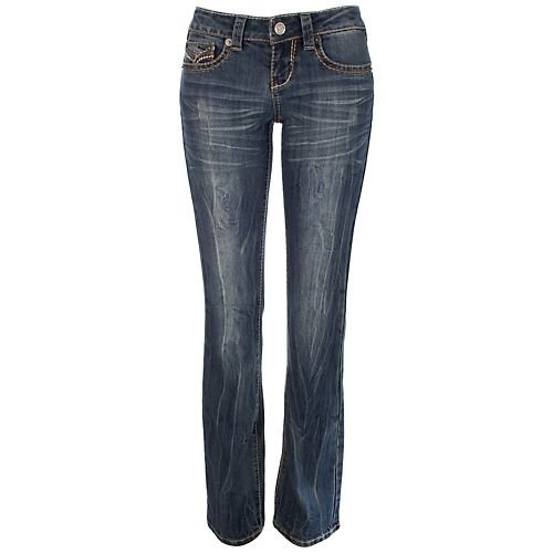 Vanilla Star Heavy Stitch Crinkle Boot Cut Jeans Vanilla Star Heavy Stitch Crinkle Boot Cut Jeans