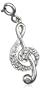 Sterling Silver Diamond Treble Clef Charm (1/10 cttw)