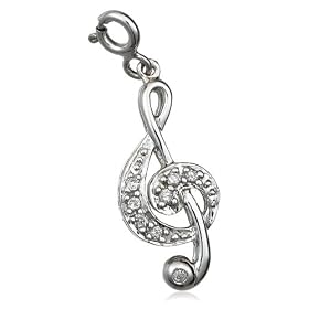 Buy Sterling Silver 1 10 cttw Diamond Treble Clef Charm by Amazon.com Collection