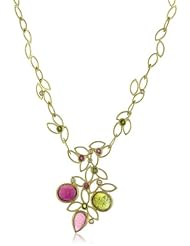 Julieli "Metaform" Multicolor Tourmaline 18k Gold Chain Diamond Pendant Necklace