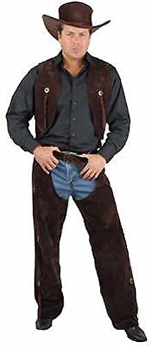 Popcandy Adult Chaps & Vest Brown Faux Suede Cowboy Chaps Brokeback Mountain 01743