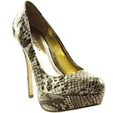 Bakers Womens Melina Platform Pump Tan Reptile 10