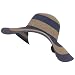 UPF 50+ Sun Beach Braid Hat Floppy 5" Brim Blue 2 TONE