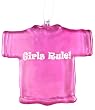 2.5" Pink "Girls Rule" Diva T-Shirt Christmas Ornament