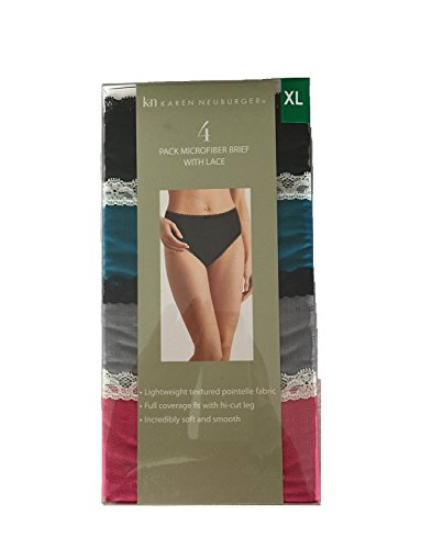 Karen Neuberger Microfiber Brief With Lace 4 Pk Bright, Medium