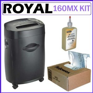 Royal 160MX 16-Sheet Cross-Cut Shredder with Shred Lubricant Oil and Shredder Bags 100-Pack On Sale