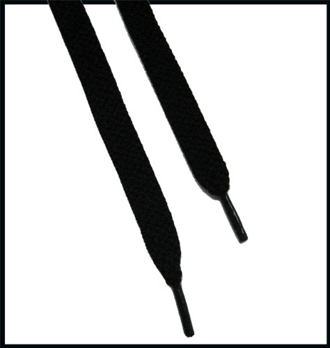 Black Flat Laces For Boots And Shoes (Pair), Shoelace
