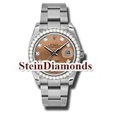 Stein Diamonds Rolex Men's Steel Datejust Custom Copper Diamond on Oyster Band