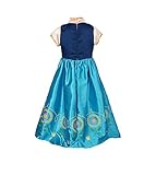 American Vogue ANNA ELSA FROZEN FEVER Girl's Birthday Dress Costume (4-5 Years, Blue)