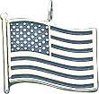 Sterling Silver American Flag Pendant