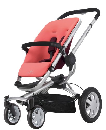 Imagen 2 de Quinny 60404930 Buzz 4 - Silla de paseo con cesta, capota, protector para la lluvia y adaptador para capazo (4 ruedas), color rosa y granate