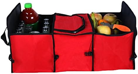 Foldable Multi Compartment Fabric Car Truck Van SUV Storage Basket Trunk Organizer and Cooler Set Multi-color