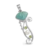Fritz Casuse Sterling Silver, Turquoise, Peridot and Pearl Pendant
