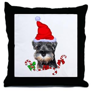 Miniature Schnauzer Dog Christmas Throw Pillow