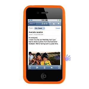 Silicone Skin Cover for Apple iPhone 4, Orange