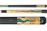 Viking Birds-Eye Maple Pool Cue with Lucky Green Pearl Inlays and Rings (G29)