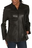 Liz Claiborne Women's Basic Leather Scuba Zip Front Jacket