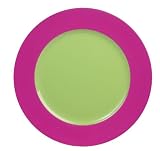 Caspari 13-inch Lacquer Charger, Pink with Green