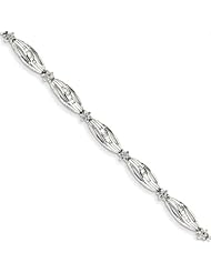 14k White Gold Diamond Fancy Bracelet, Best Quality Free Gift Box Satisfaction Guaranteed