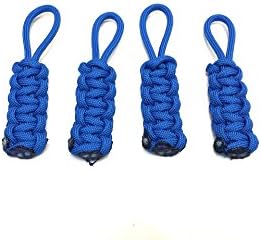 4 Pack Lobo Marine Products 550 Paracord Jeep Soft Top And Boat Enclosure Zipper Pulls Made in the USA (Royal Blue)