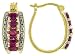 2.30CTW RUBY AND DIAMOND ACCENT 18KT OVER STERLING SILVER HOOP EARRINGS
