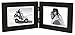 Malden Double Horizontal 4x6 Picture Frame - Wide Real Wood Molding, Real Glass - Black