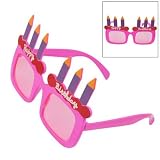 Amico Full Rim Candle Cake Decor Birthday Glasses Pink for Adult