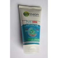 Garnier Skin Naturals Pure 3in1 Wash+scrub+mask : 150ml.